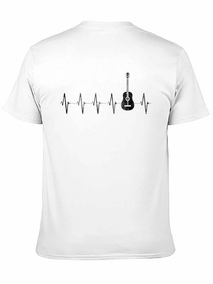 Camiseta Negra Ritmo Cardíaco de Guitarra