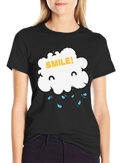 Camiseta Negra Nube Sonriente