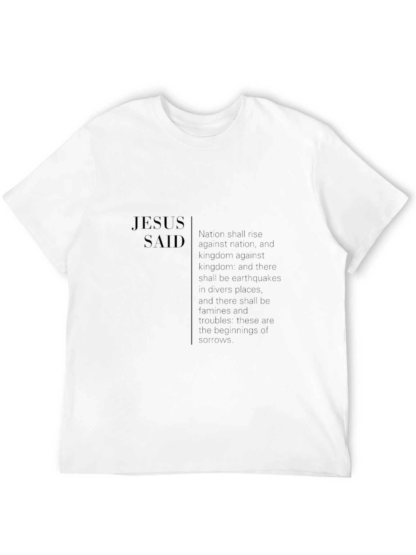 Camiseta Negra: Jesús Dijo - Profecía Bíblica