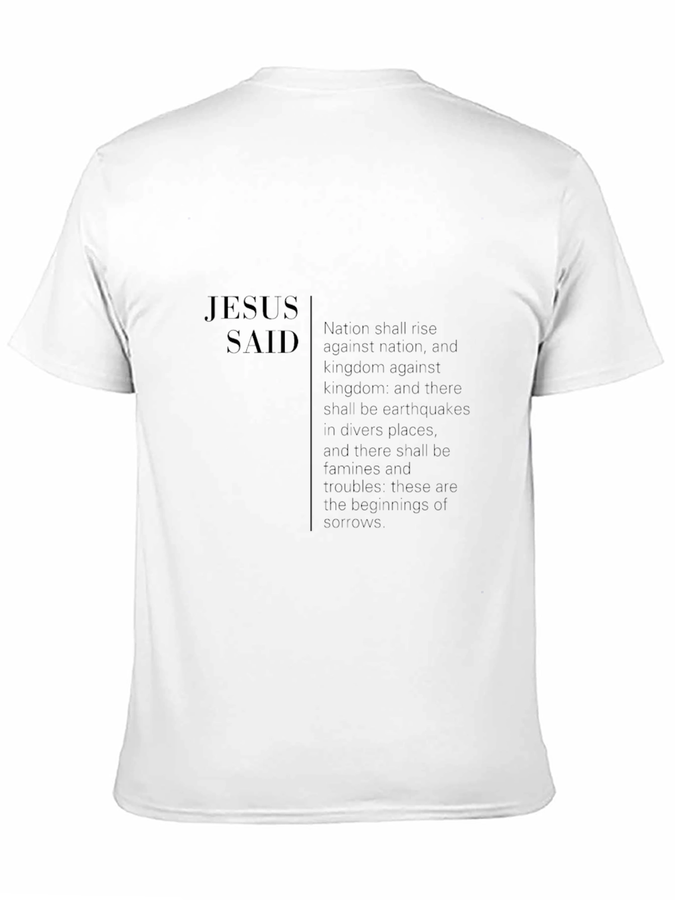 Camiseta Negra: Jesús Dijo - Profecía Bíblica