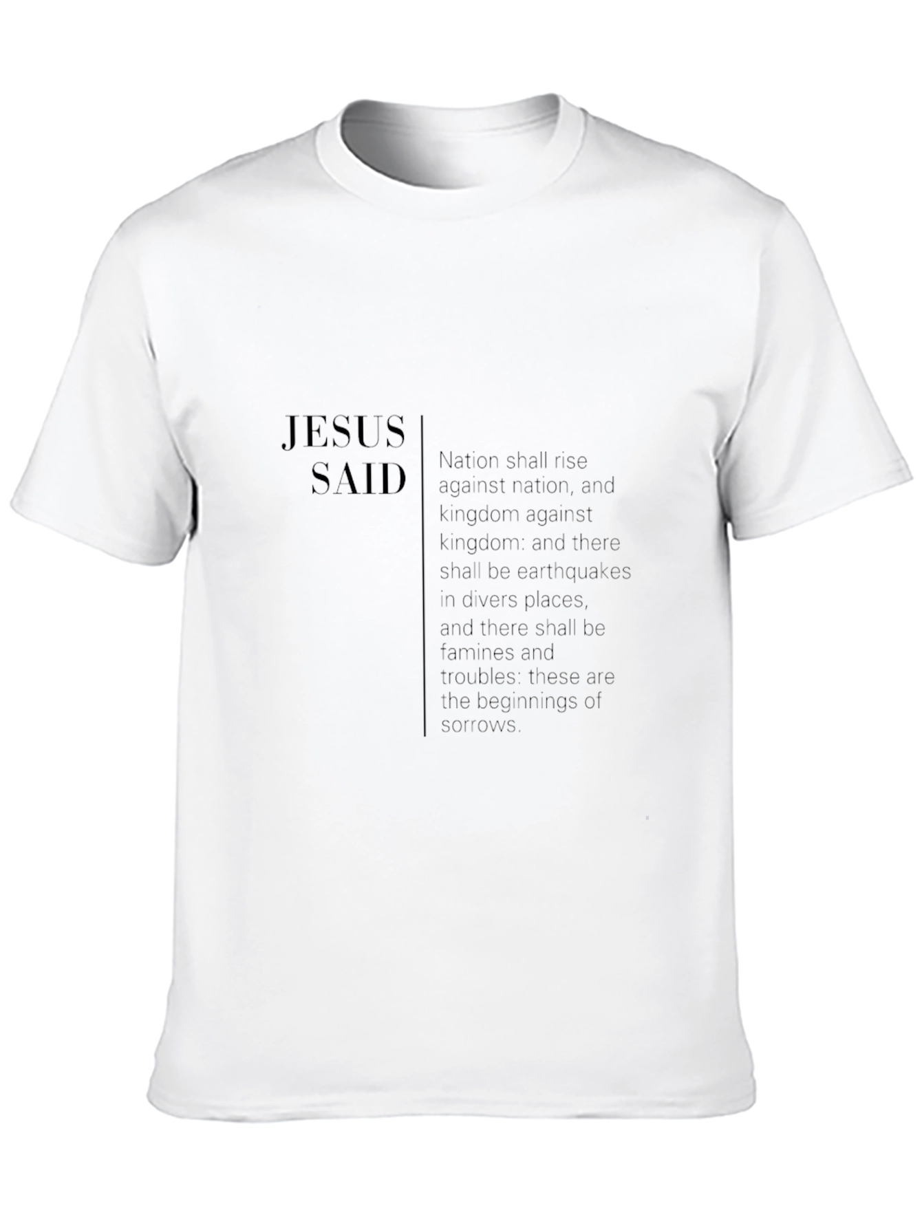 Camiseta Negra: Jesús Dijo - Profecía Bíblica
