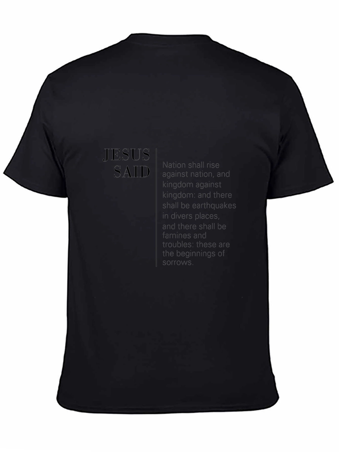 Camiseta Negra: Jesús Dijo - Profecía Bíblica