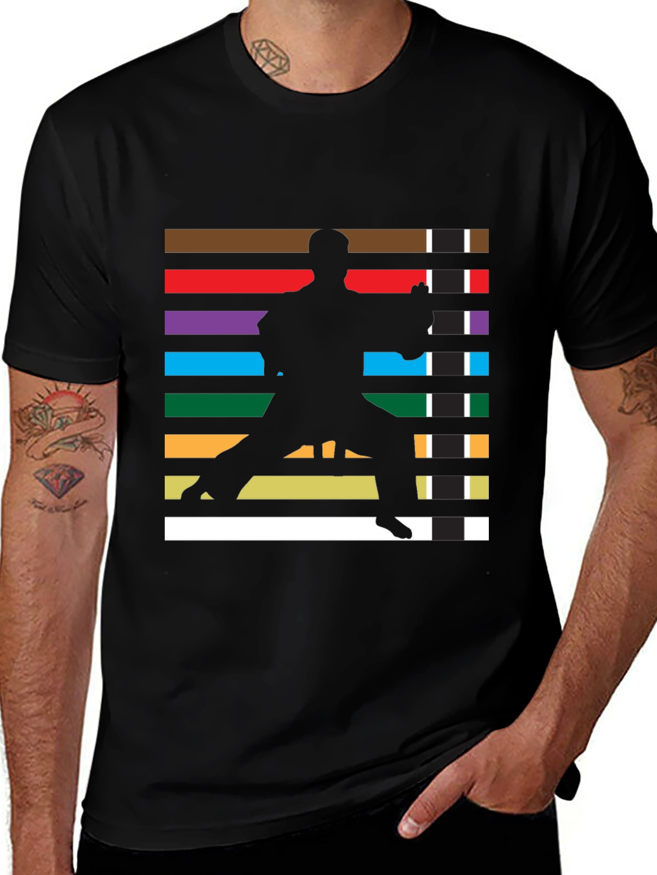 Camiseta Hombre Diseño Karate Cinturones Artes Marciales