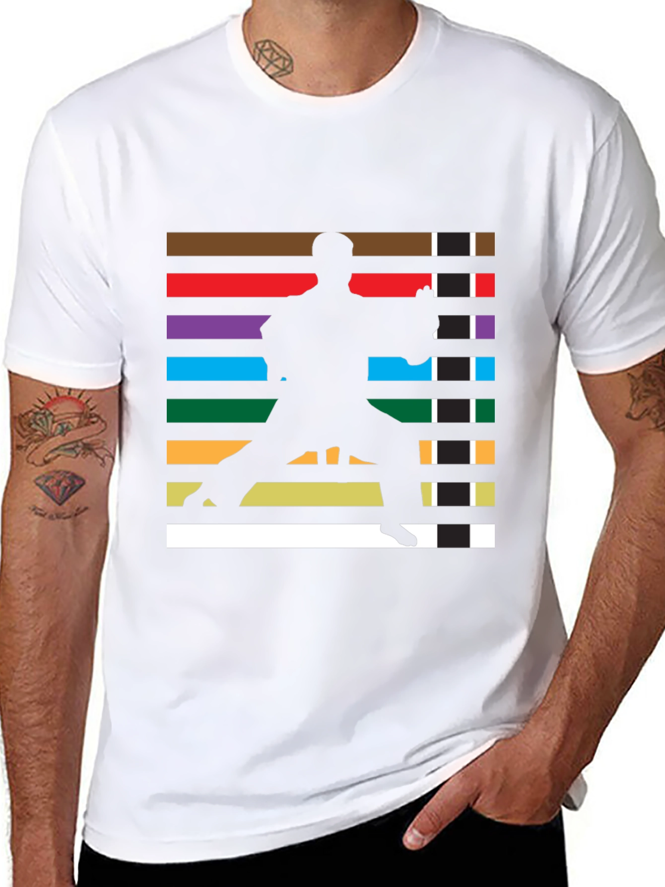 Camiseta Hombre Diseño Karate Cinturones Artes Marciales
