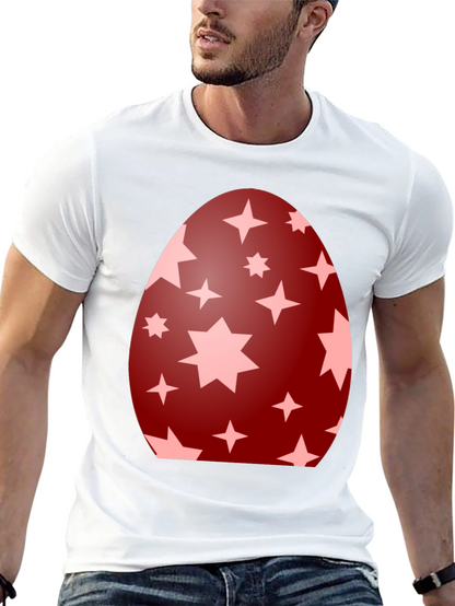 Camiseta Negra con Diseño de Huevo de Pascua Estrellado