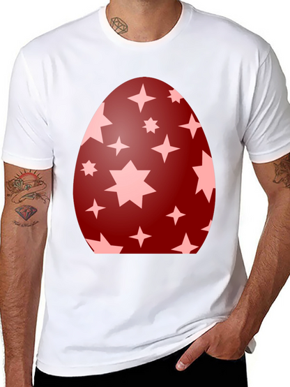 Camiseta Negra con Diseño de Huevo de Pascua Estrellado