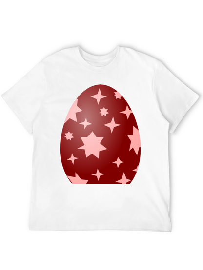 Camiseta Negra con Diseño de Huevo de Pascua Estrellado
