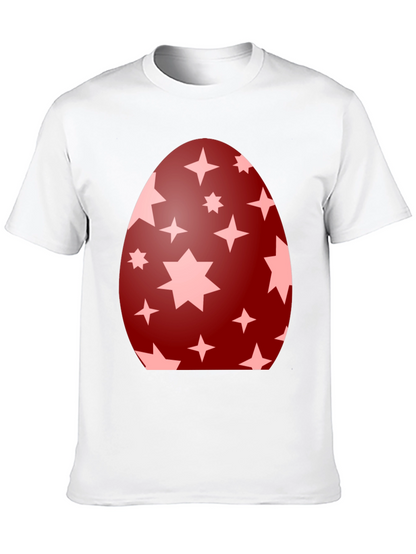 Camiseta Negra con Diseño de Huevo de Pascua Estrellado