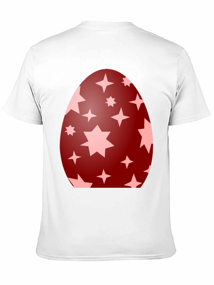Camiseta Negra con Diseño de Huevo de Pascua Estrellado