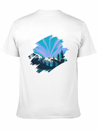 Camiseta Negra con Diseño Aurora Boreal