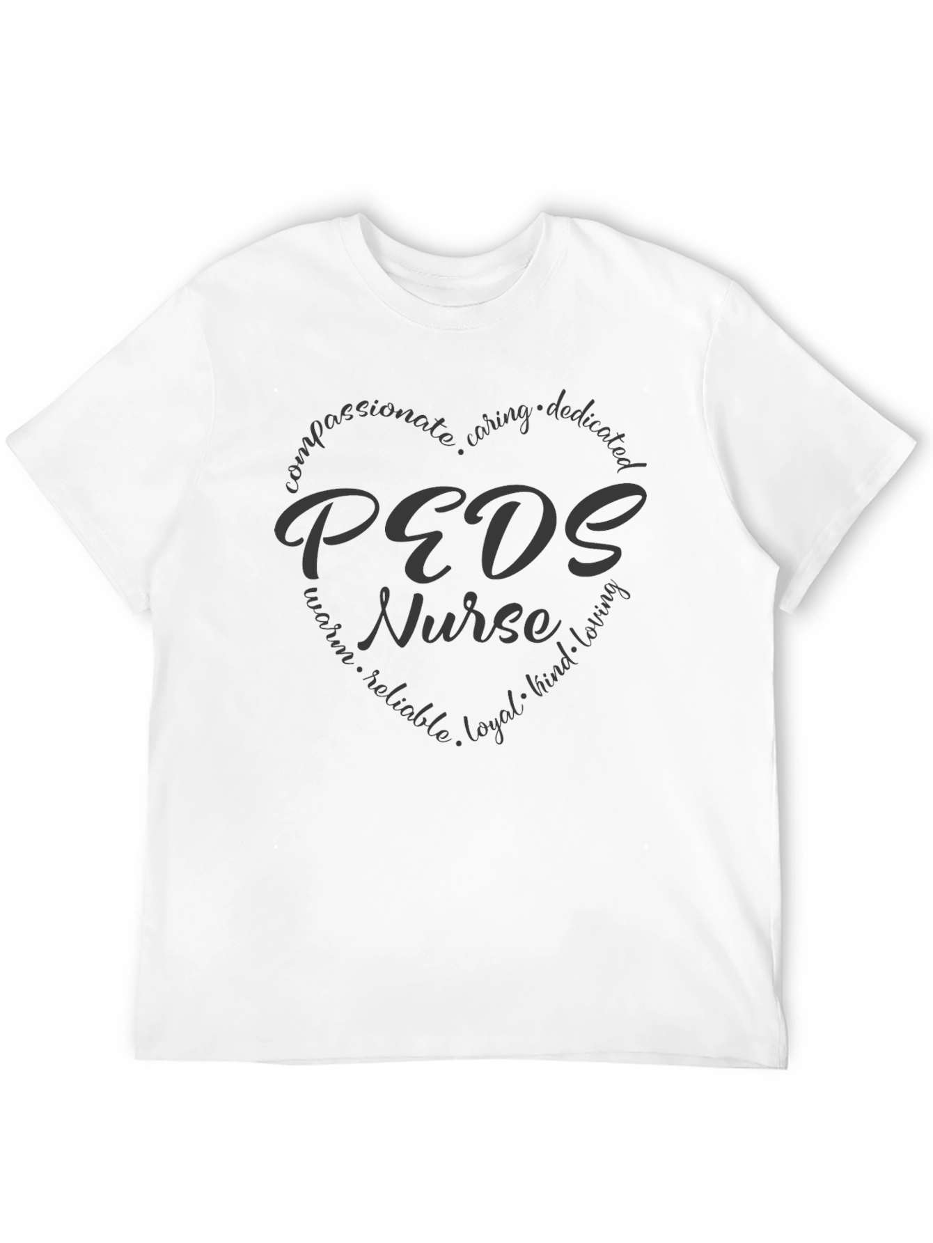 Camiseta Negra PEDS Nurse para Enfermeras Pediátricas
