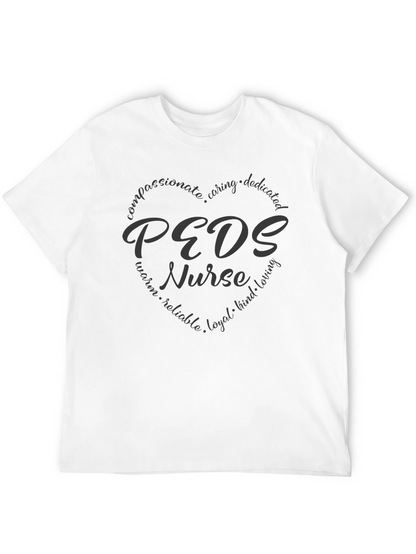 Camiseta Negra PEDS Nurse para Enfermeras Pediátricas