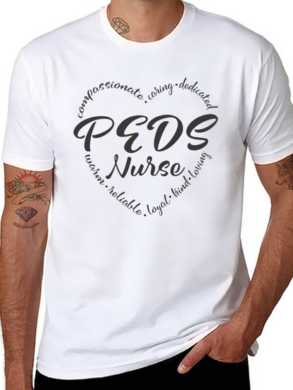 Camiseta Negra PEDS Nurse para Enfermeras Pediátricas