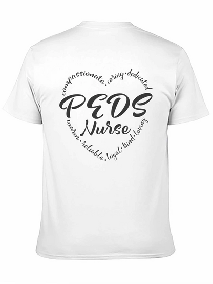 Camiseta Negra PEDS Nurse para Enfermeras Pediátricas