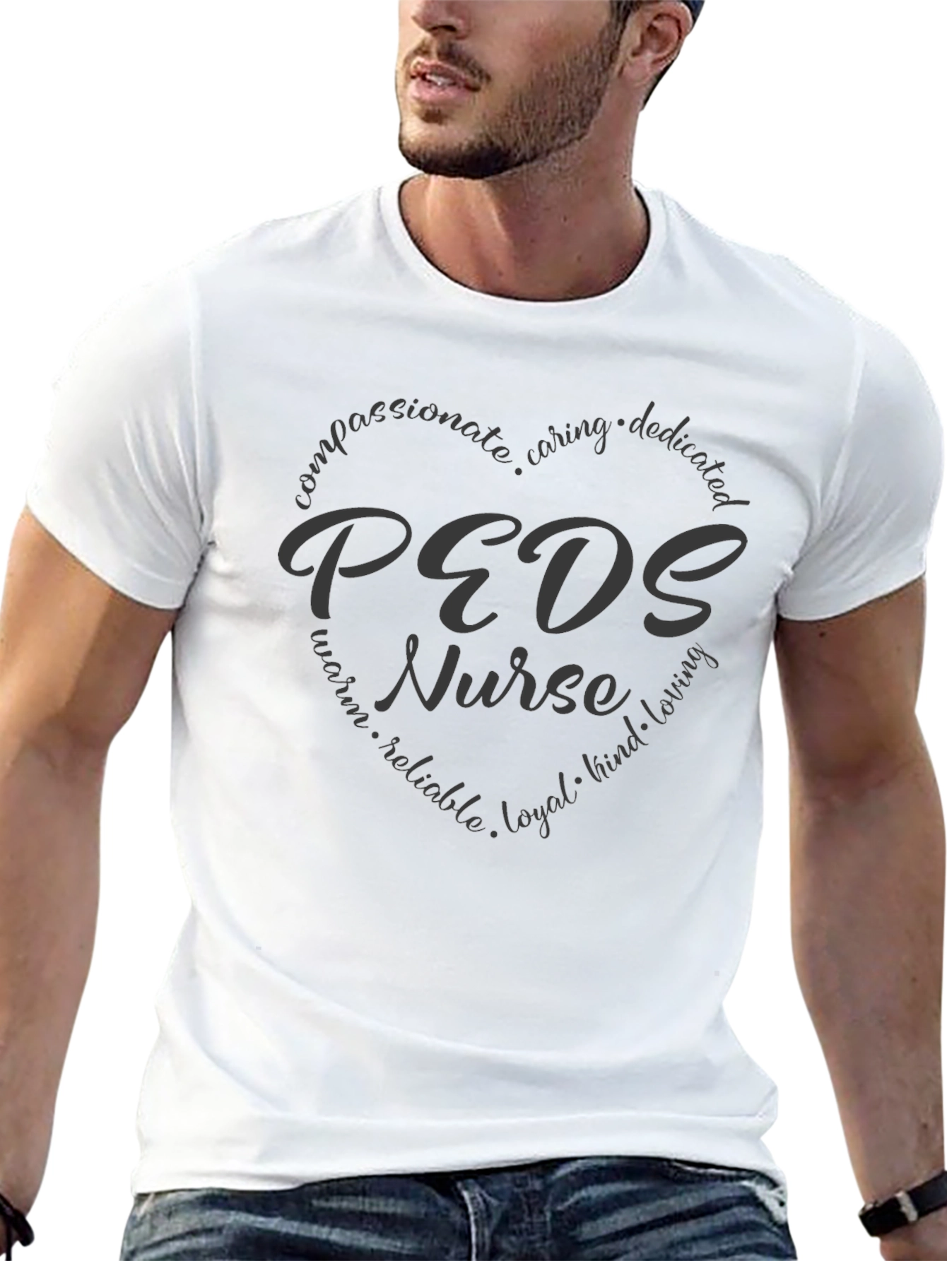 Camiseta Negra PEDS Nurse para Enfermeras Pediátricas