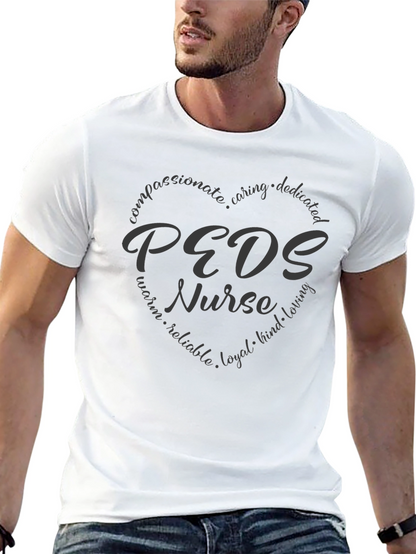 Camiseta Negra PEDS Nurse para Enfermeras Pediátricas
