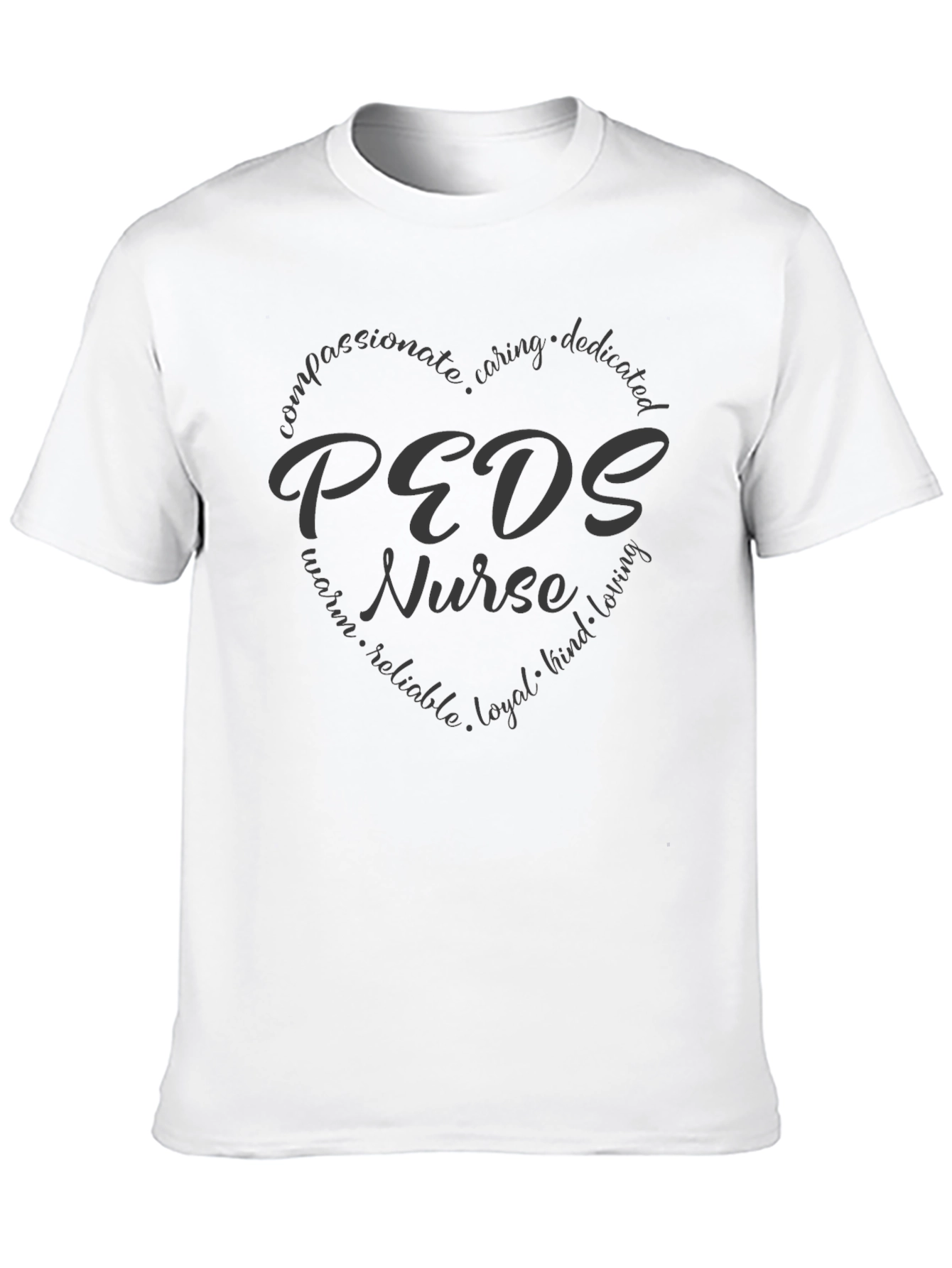 Camiseta Negra PEDS Nurse para Enfermeras Pediátricas
