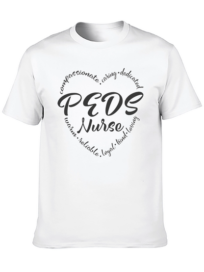Camiseta Negra PEDS Nurse para Enfermeras Pediátricas