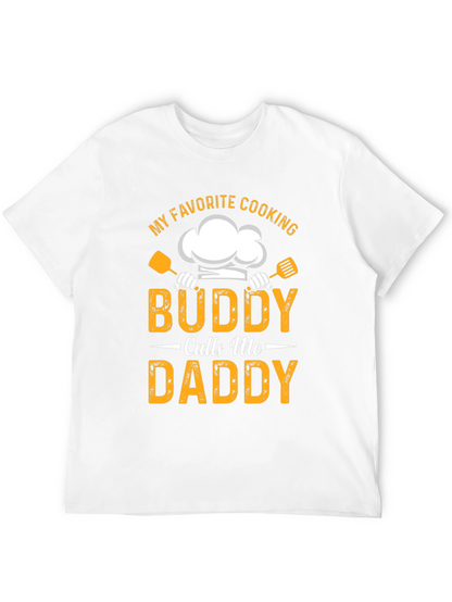 Camiseta Negra Mi Buddy Cocinero Me Dice Papá