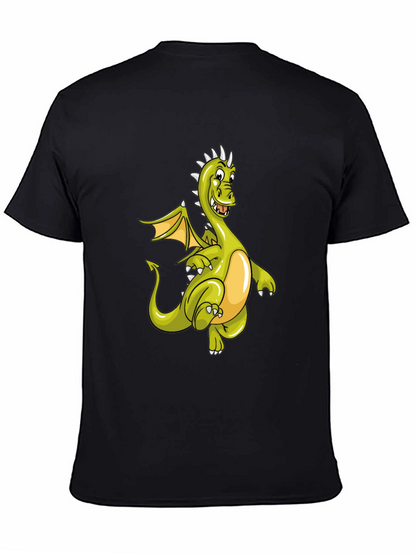Camiseta Negra con Diseño de Dragón Verde Animado