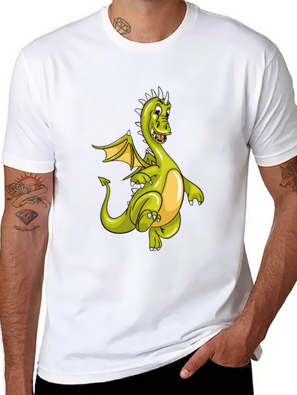 Camiseta Negra con Diseño de Dragón Verde Animado