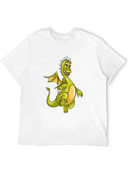 Camiseta Negra con Diseño de Dragón Verde Animado