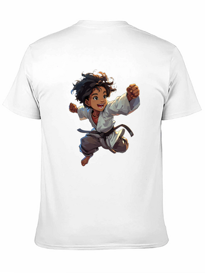 Camiseta Negra con Diseño de Karate Infantil