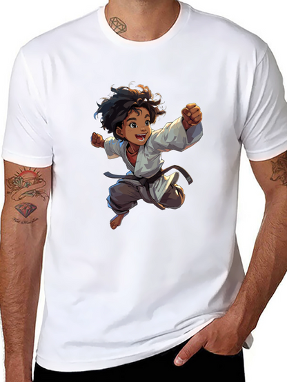 Camiseta Negra con Diseño de Karate Infantil
