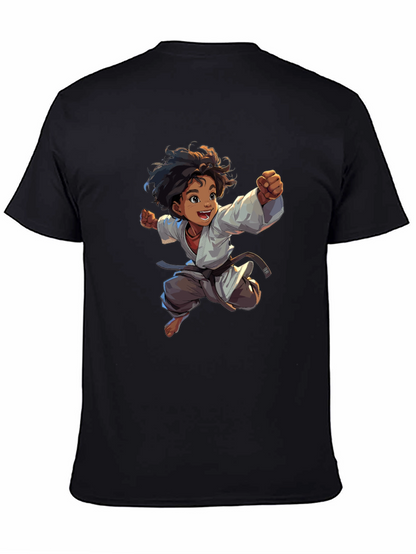 Camiseta Negra con Diseño de Karate Infantil