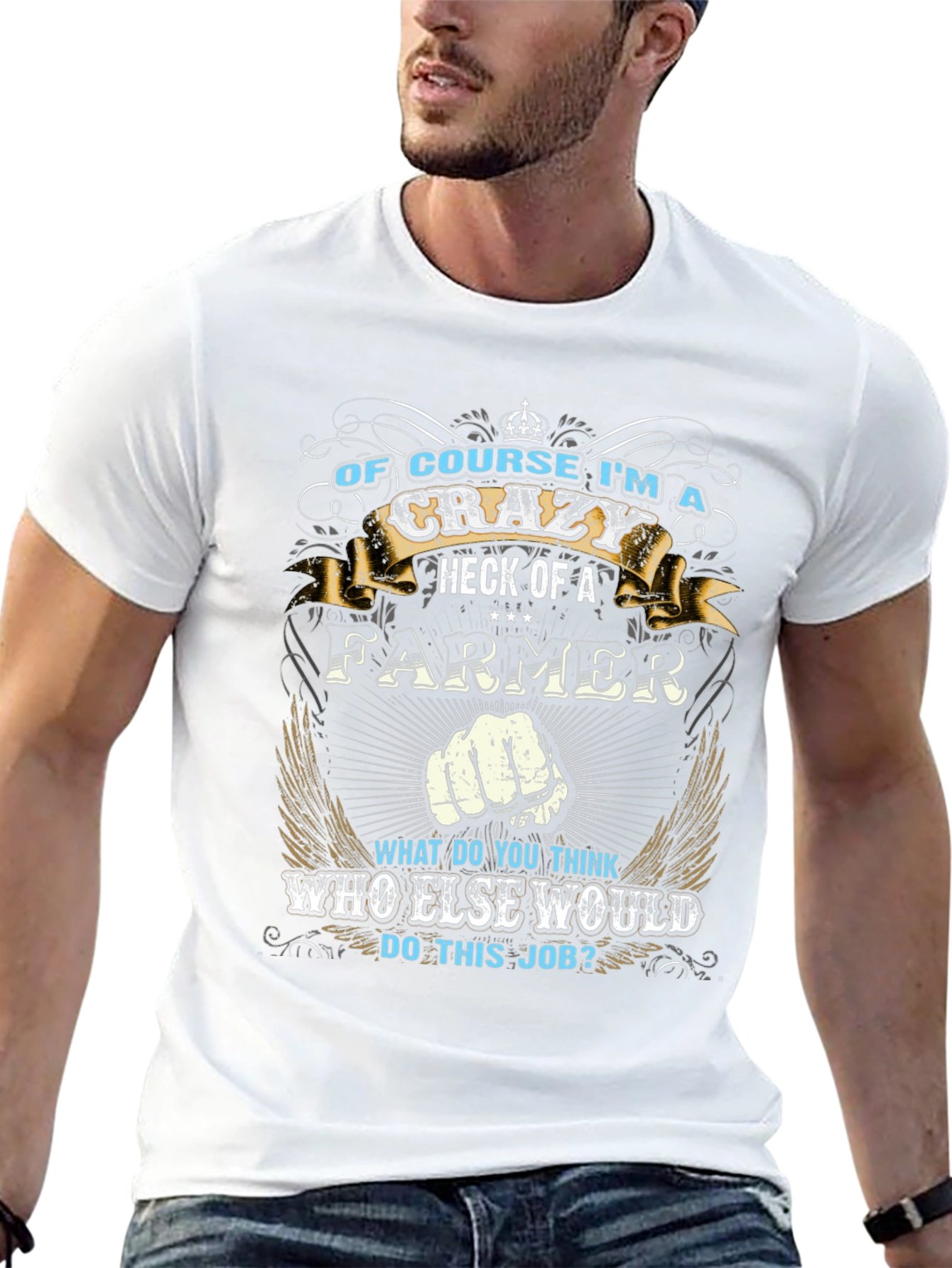 Camiseta Negra: Soy un Granjero Loco