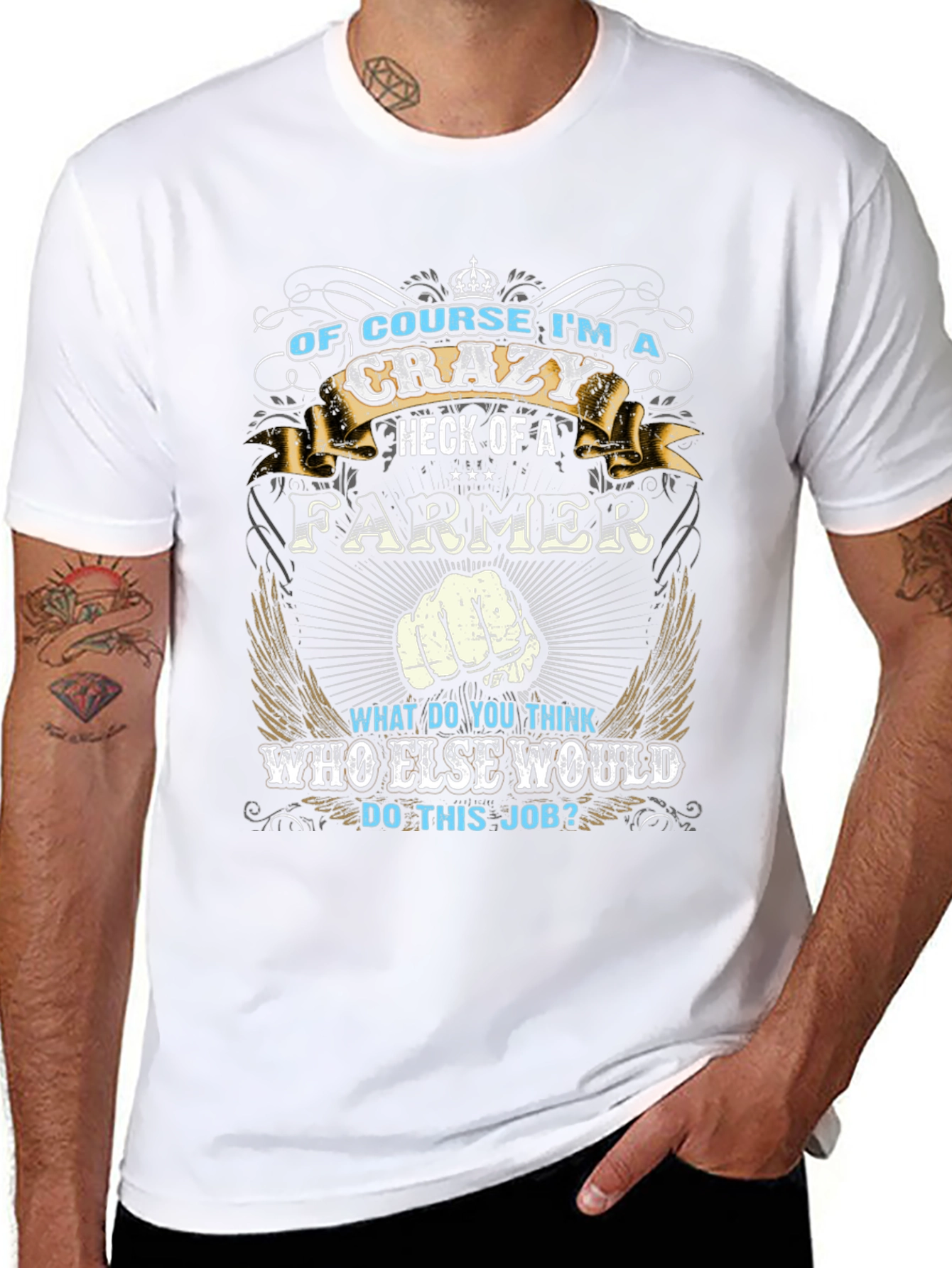 Camiseta Negra: Soy un Granjero Loco
