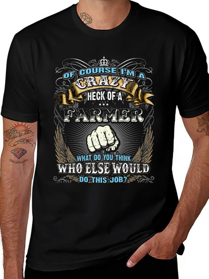Camiseta Negra: Soy un Granjero Loco