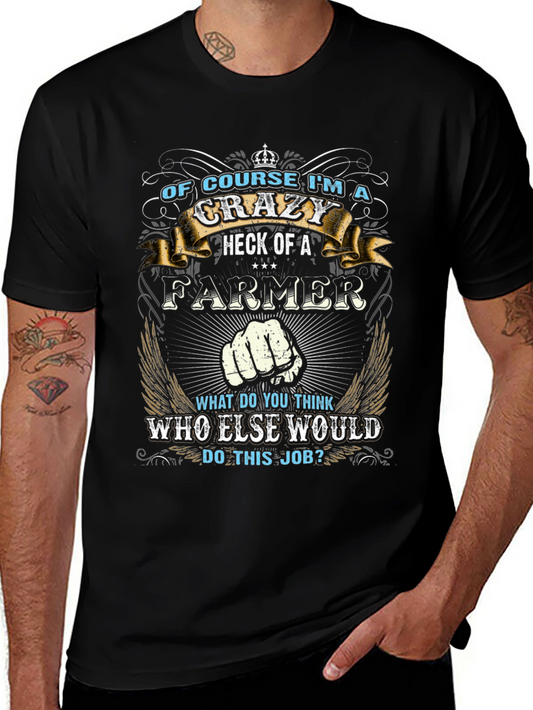 Camiseta Negra: Soy un Granjero Loco