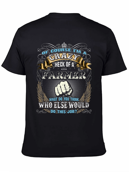Camiseta Negra: Soy un Granjero Loco