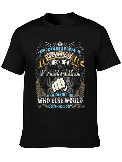 Camiseta Negra: Soy un Granjero Loco