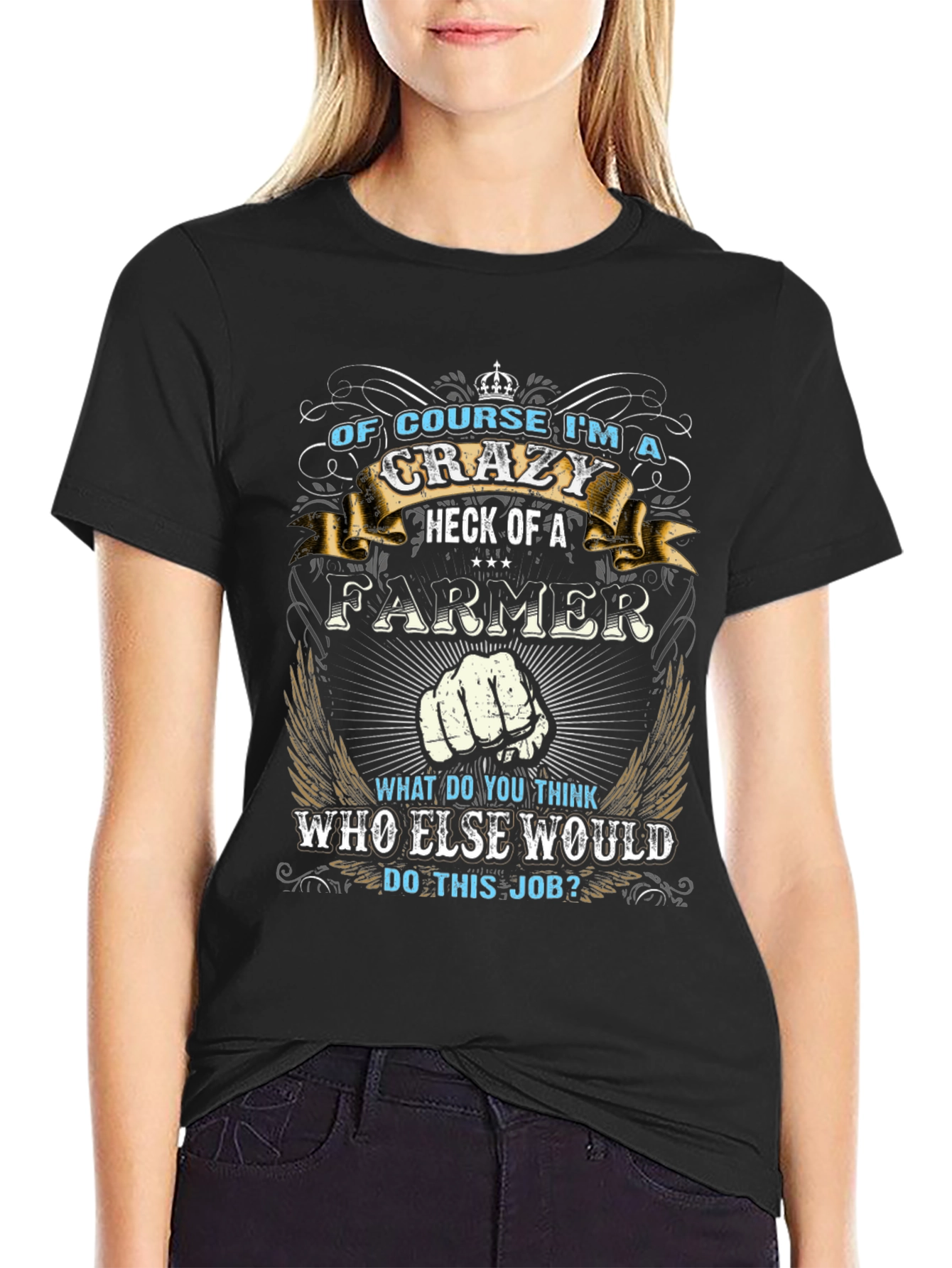 Camiseta Negra: Soy un Granjero Loco