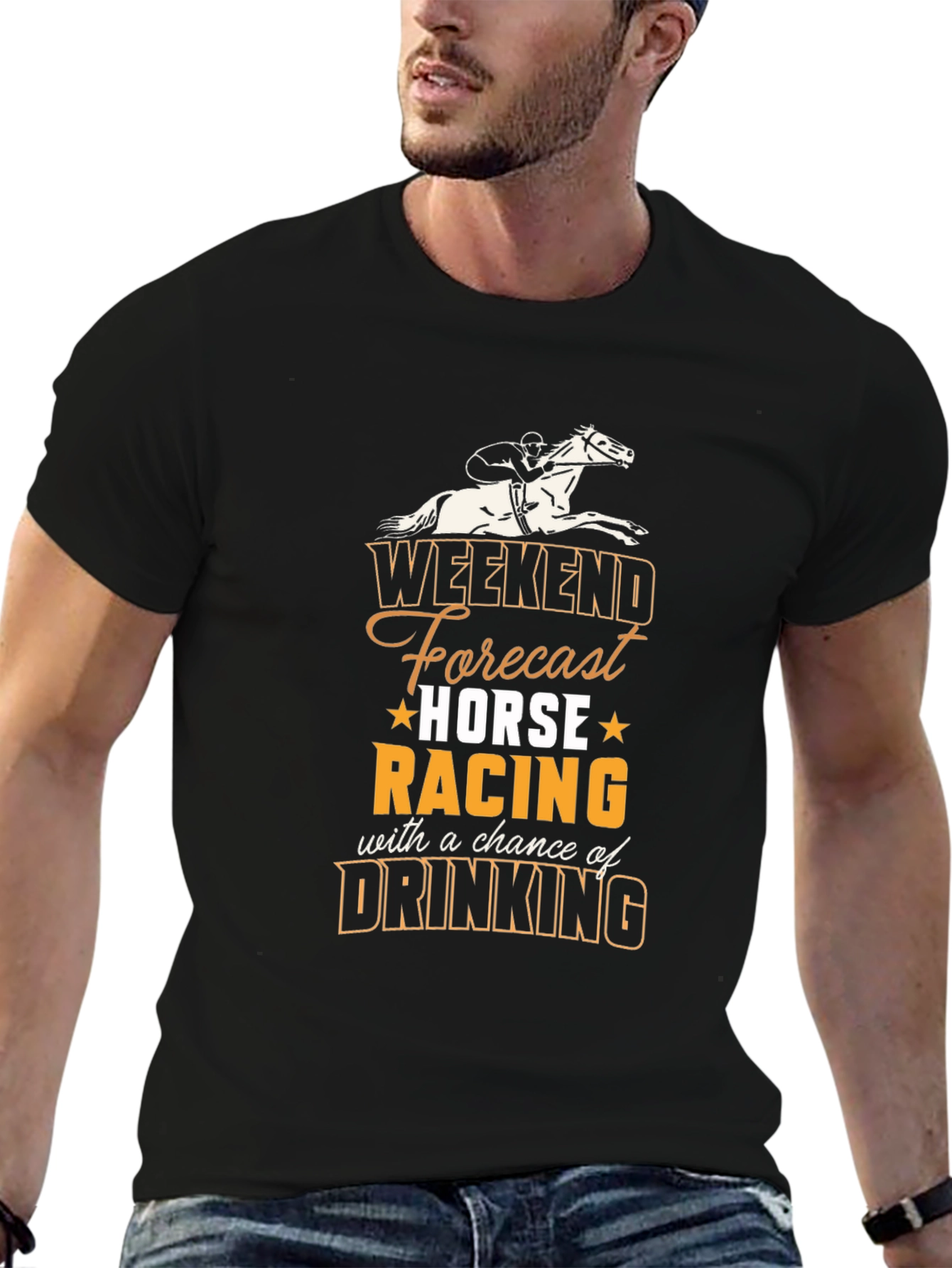 Camiseta Hombre Weekend Forecast Horse Racing