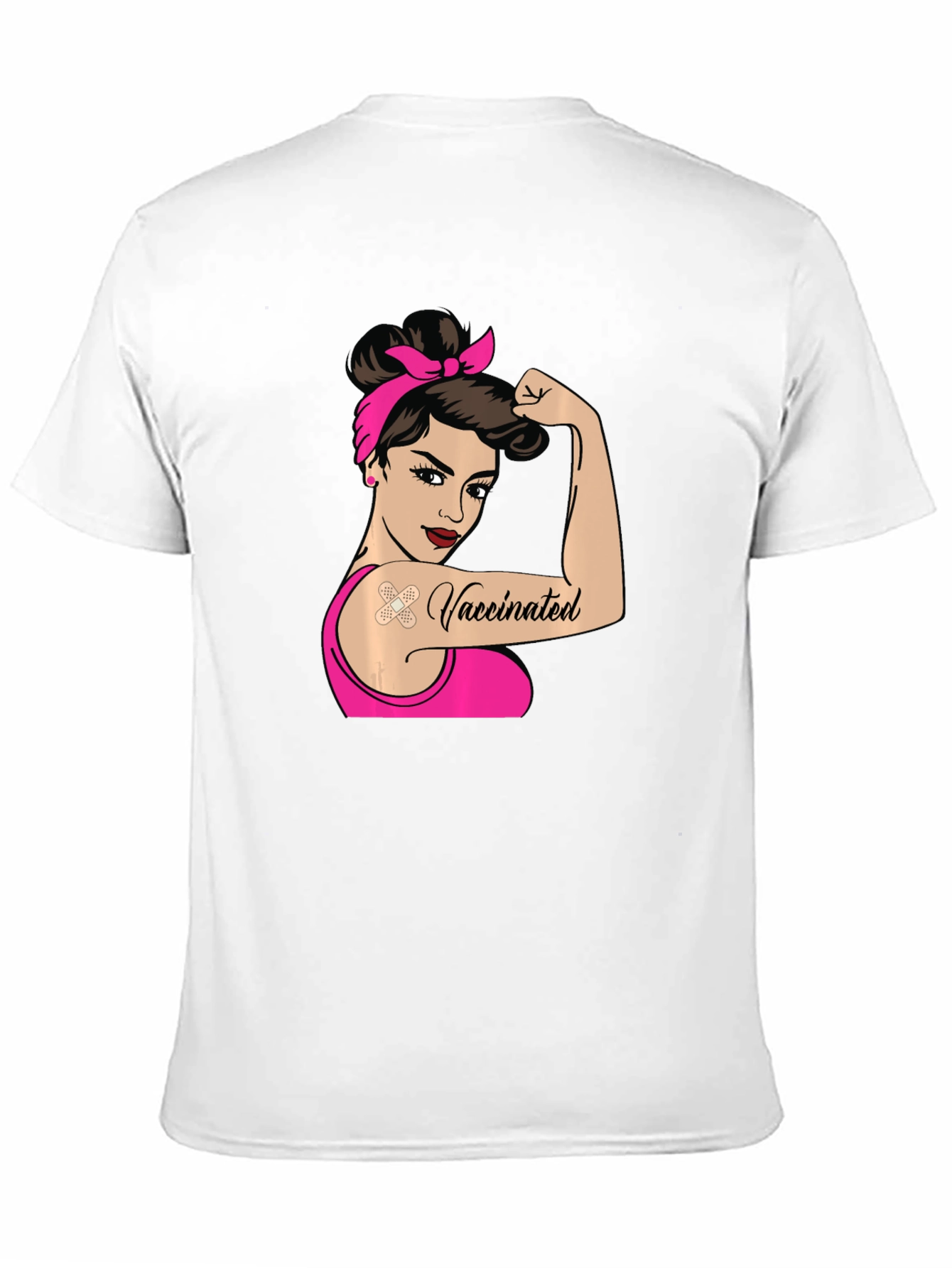 Camiseta Negra con Diseño de Mujer Vacunada