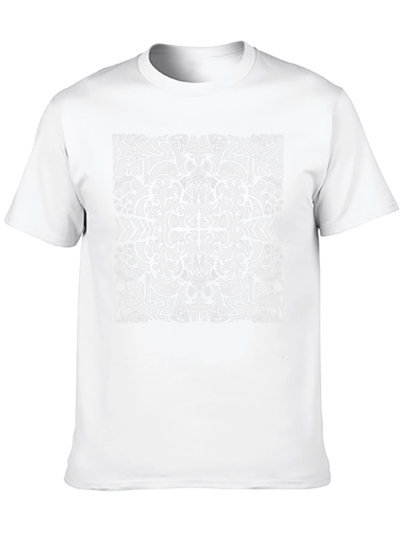 Camiseta Negra con Diseño Abstracto Blanco