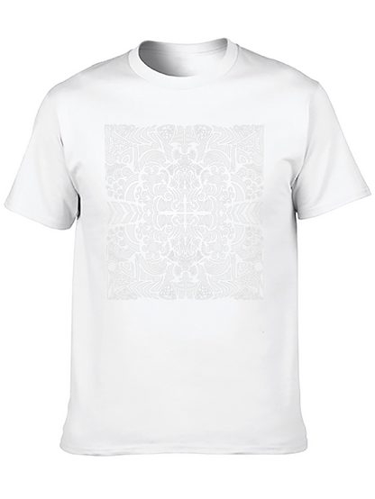 Camiseta Negra con Diseño Abstracto Blanco