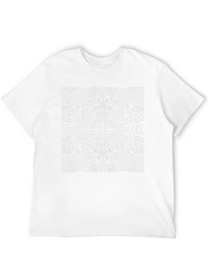 Camiseta Negra con Diseño Abstracto Blanco