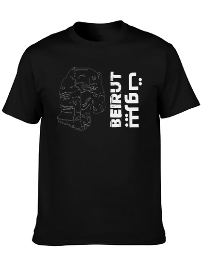 Camiseta Negra Beirut Líbano Diseño Urbano Hombre