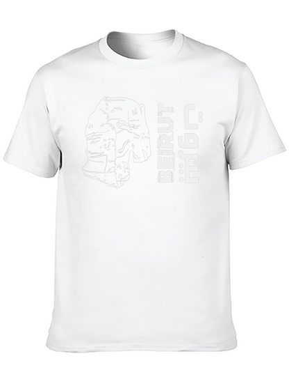 Camiseta Negra Beirut Líbano Diseño Urbano Hombre