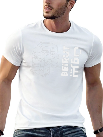Camiseta Negra Beirut Líbano Diseño Urbano Hombre