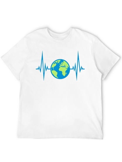 Camiseta Negra con Diseño de Latido Terrestre