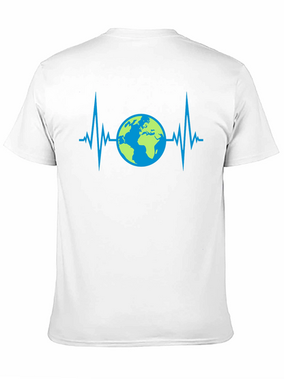 Camiseta Negra con Diseño de Latido Terrestre
