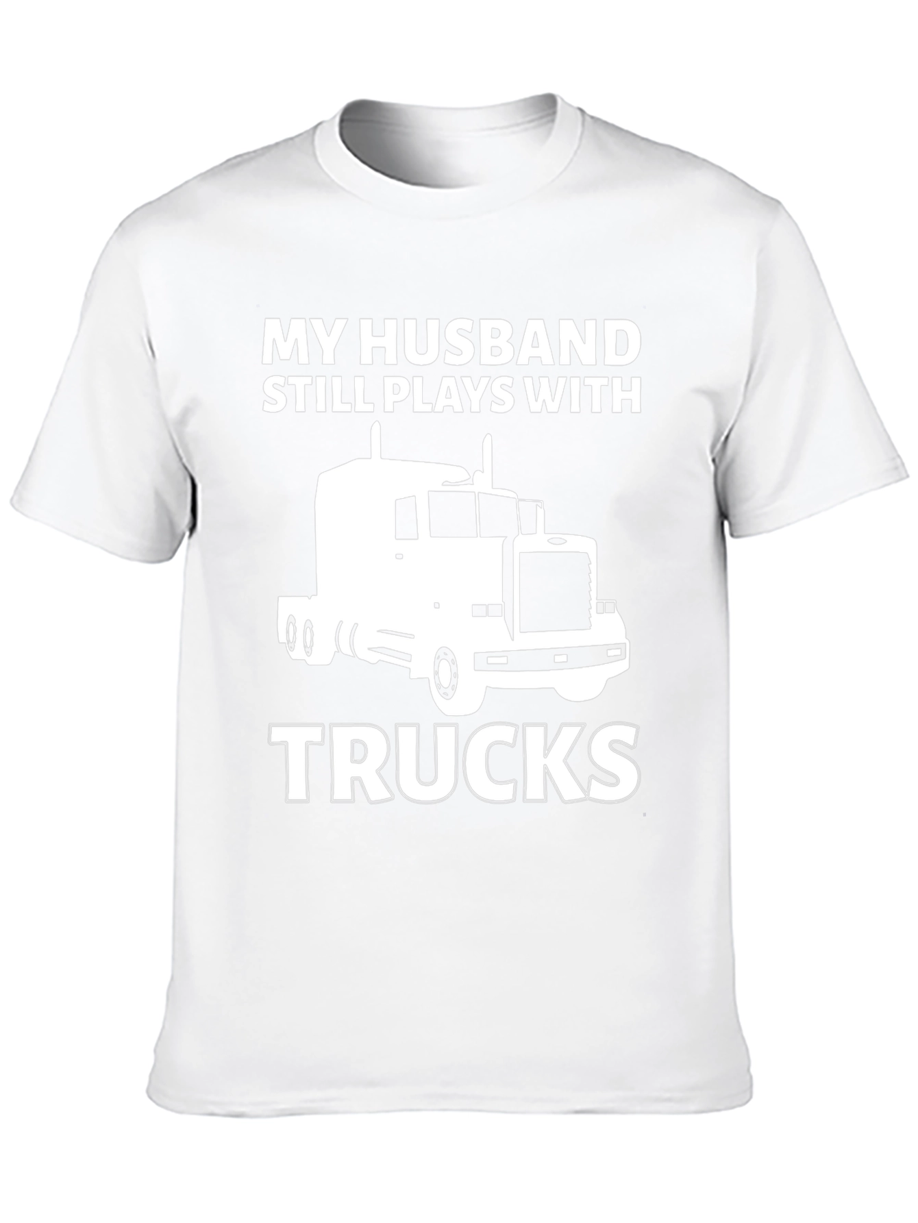 Camiseta Negra: Mi Marido Juega con Camiones