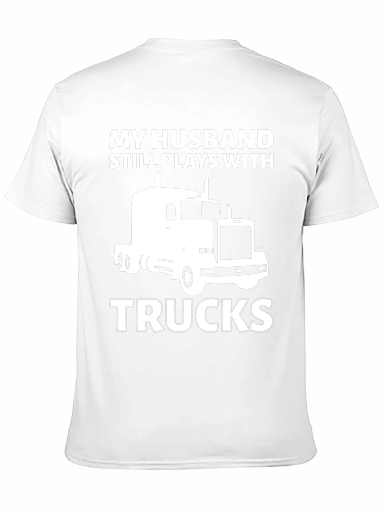 Camiseta Negra: Mi Marido Juega con Camiones