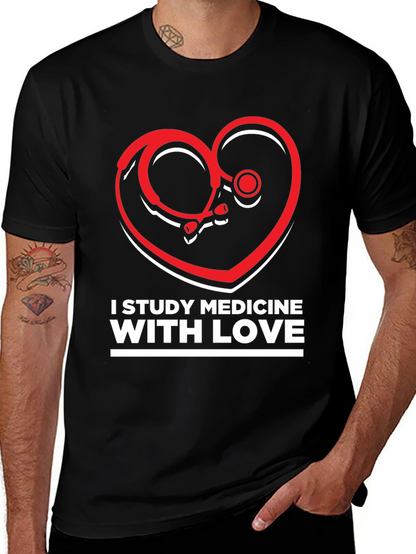 Camiseta Negra I Study Medicine With Love