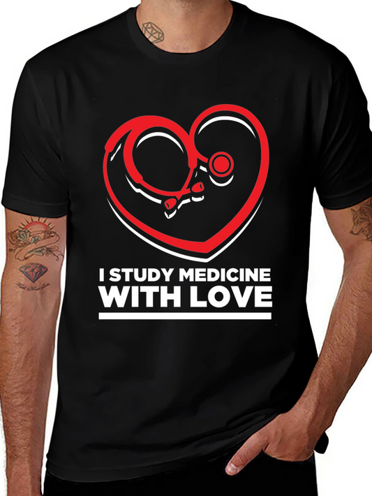 Camiseta Negra I Study Medicine With Love